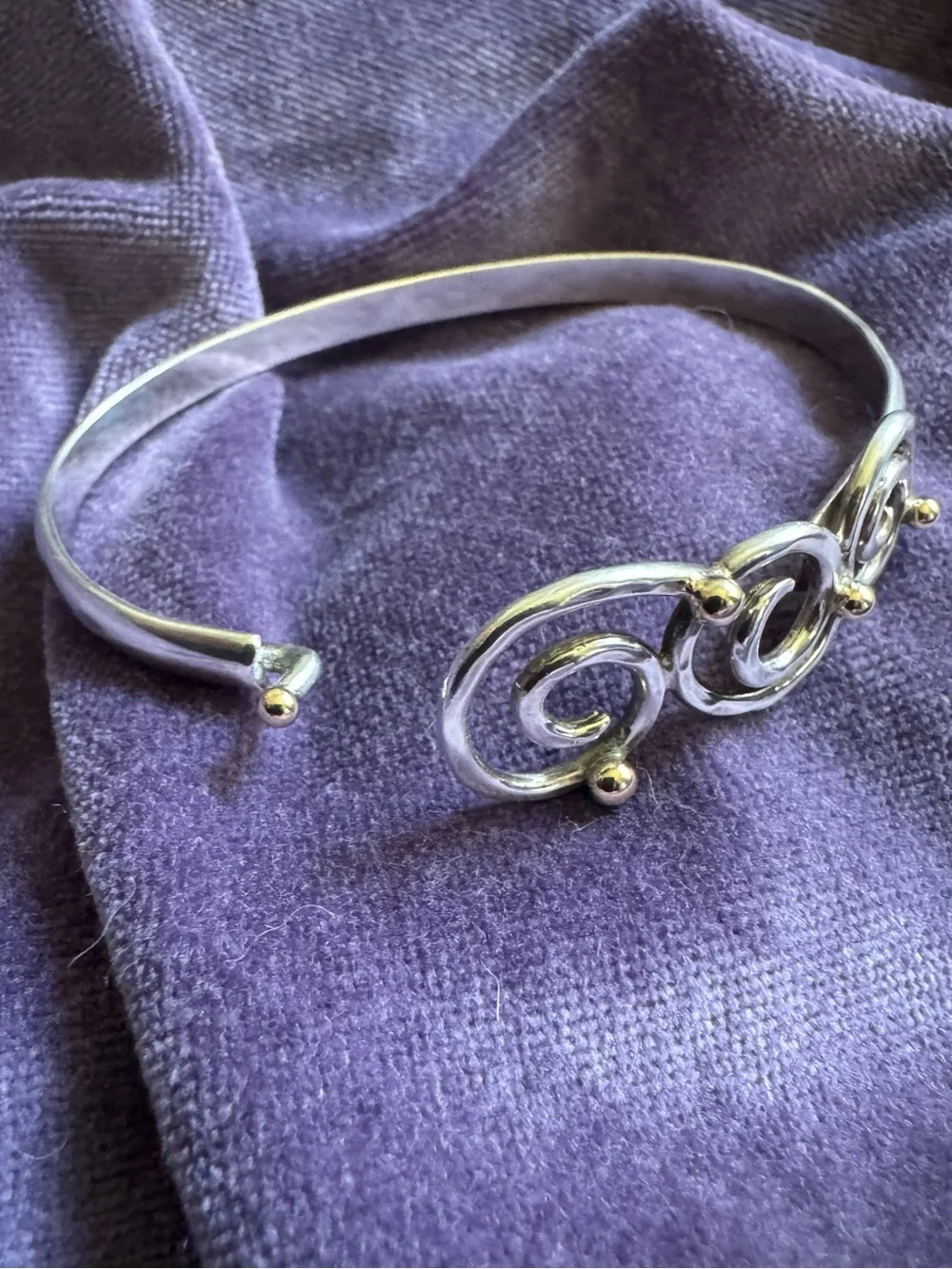 3 Island Swirl Silver & 14k Gold Bracelet by Sonya’s of St. Croix